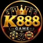 K888 Game logo with gold crown, playing cards, poker chips, dice, and bold K888 lettering.
