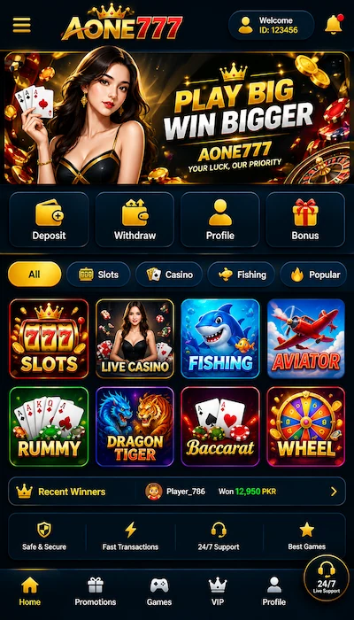 AONE777 Game Dashboard image